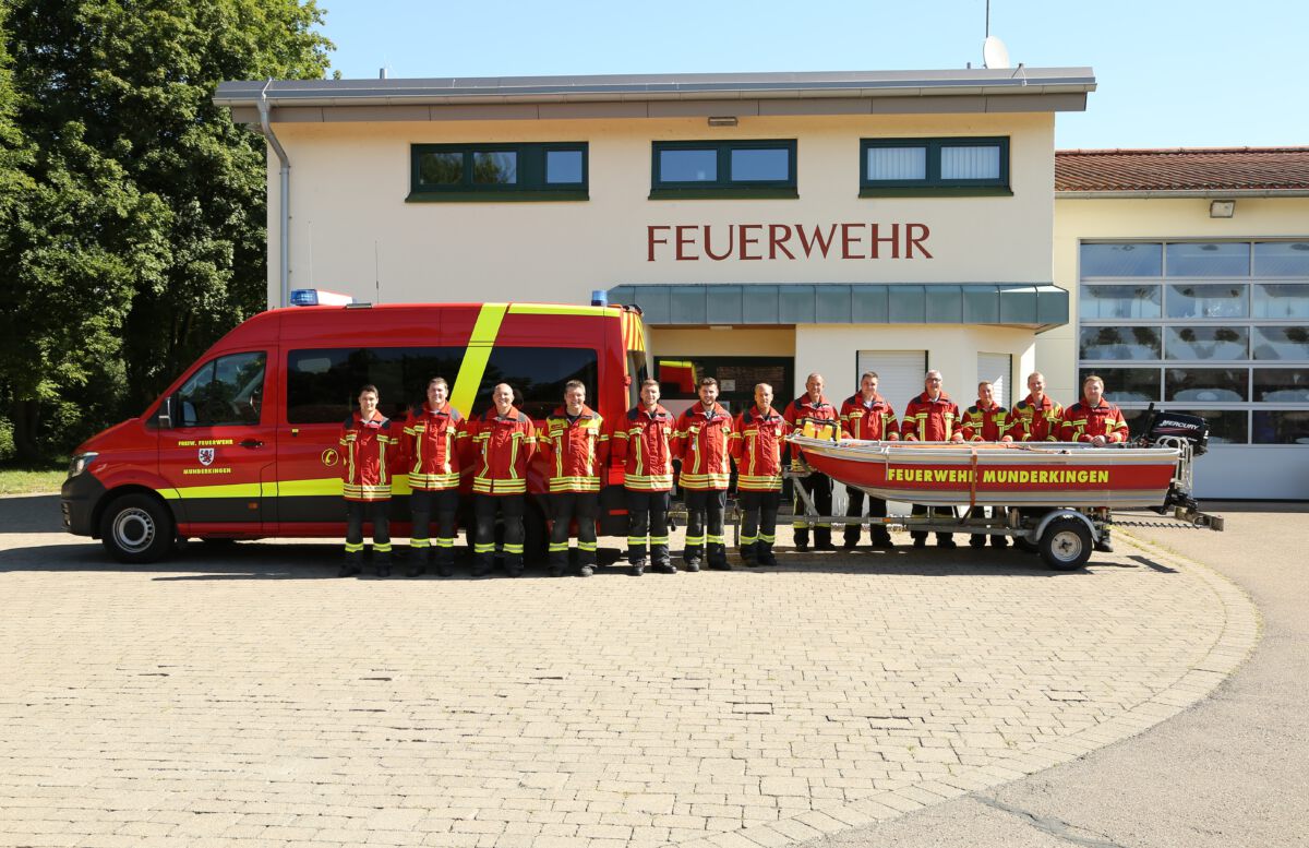 Mannschaftsbild der Wasserrettungsgruppe der Feuerwehr Munderkingen